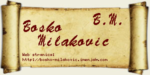 Boško Milaković vizit kartica